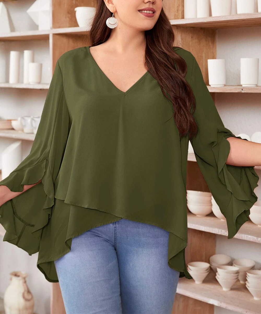 Bluza SHEIN CURVE Verde Tm278639 Outletmag Ro