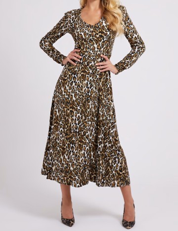 Rochie medie Guess, animal print