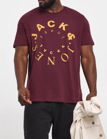 Tricou Jack&Jones Plus Size Men, visiniu Mov