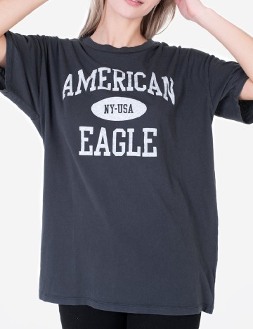 Tricou Oversize American Eagle, gri