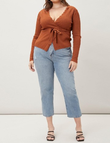 Cardigan plus size MOTF, maro