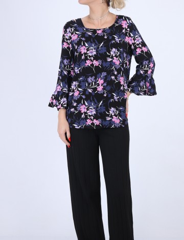 Bluza Fransa, negru floral, S