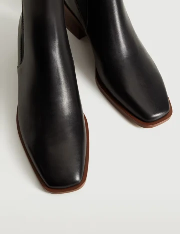 Botine Mango, negru Negru