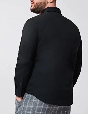 Camasa SHEIN Plus Size Men, negru