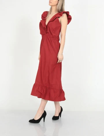 Rochie medie Vero Moda, visiniu Rosu