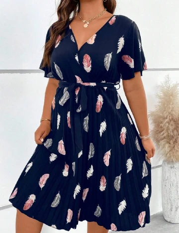 Rochie medie SHEIN CURVE, bleumarin Albastru