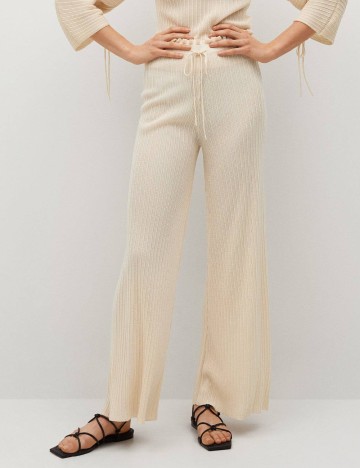 Pantaloni Mango, crem