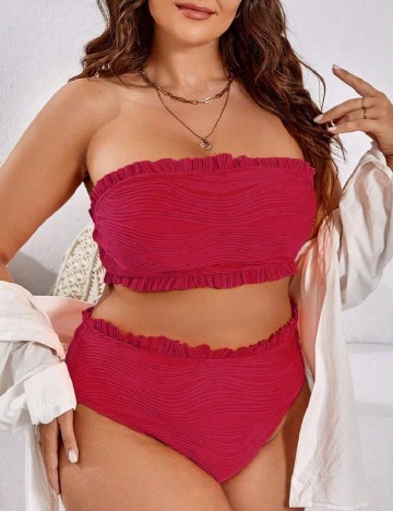 Costum de baie SHEIN CURVE, roz