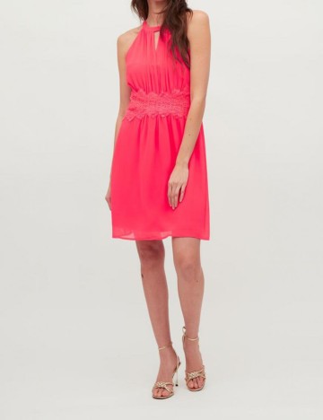 Rochie scurta Vila, roz neon, 38