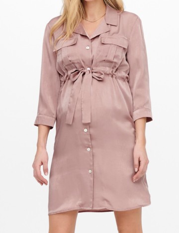 Rochie scurta Only Maternity, roz pudra