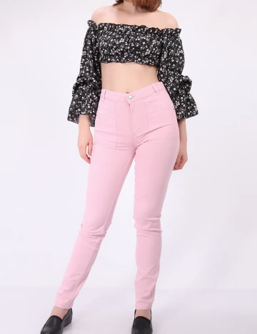 Pantaloni Only, roz Roz