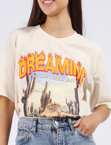 Tricou Only, crem