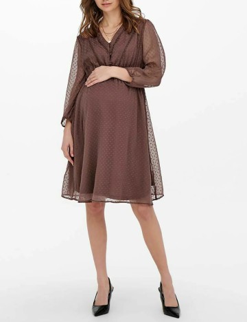 Rochie scurta Only Maternity, roz pudra inchis