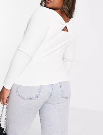 Bluza Plus Size ASOS, alb