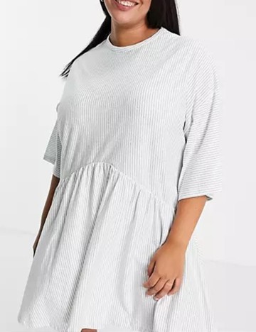 Rochie scurta oversized ASOS, alb, 48