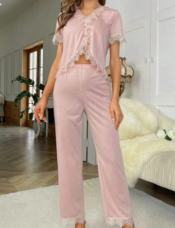Pijama SHEIN, roz pudra Roz