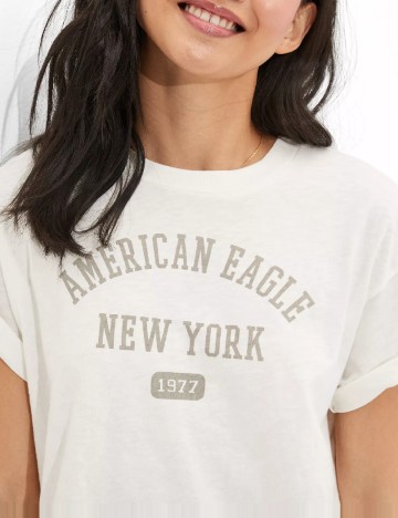 Tricou American Eagle, ecru