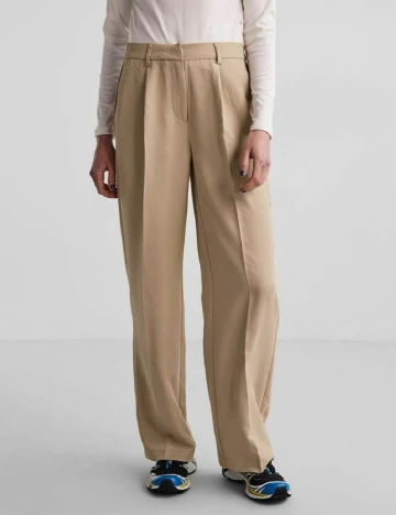 Pantaloni Pieces, crem Crem