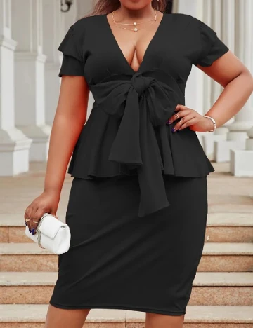 Rochie medie SHEIN CURVE, negru Negru