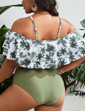 Costum de baie SHEIN CURVE, verde Verde