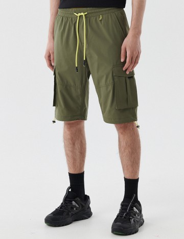 Pantaloni Scurti CROPP, verde inchis, 38