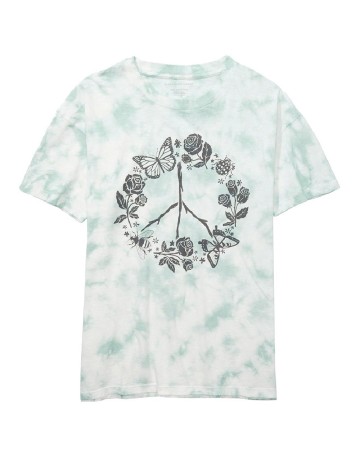 Tricou American Eagle, alb/verde