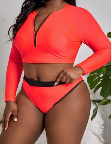 Costum de baie SHEIN CURVE, roz