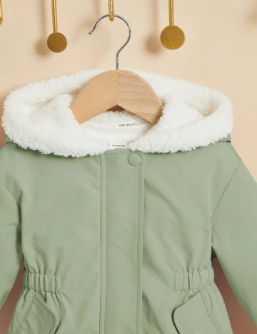 Geaca Shein Kids, verde opalin Verde