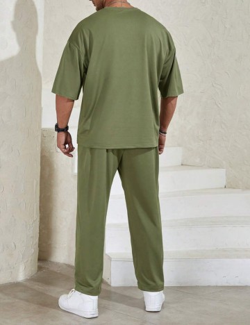 Compleu SHEIN Plus Size Men, verde