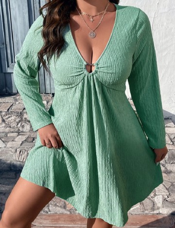 Rochie scurta SHEIN CURVE, verde