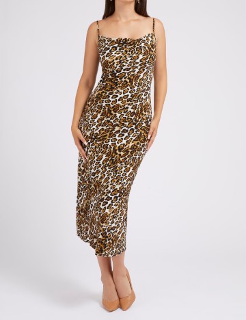 Rochie medie Guess, animal print