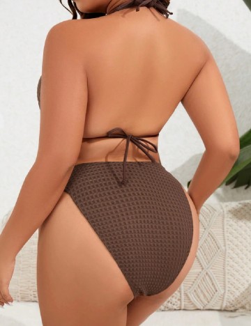 Costum de baie SHEIN CURVE, maro