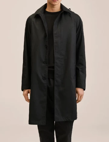 Trench Mango, negru Negru