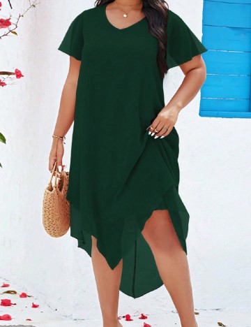 Rochie medie SHEIN CURVE, verde