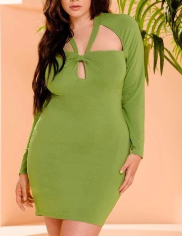 Rochie scurta SHEIN CURVE, verde, 2XL