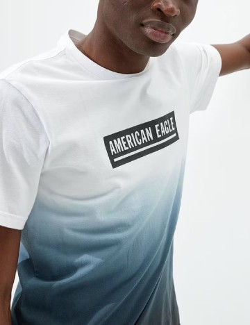 Tricou American Eagle, alb/albastru