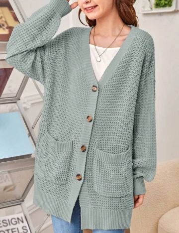 Cardigan Shein Kids, verde Verde