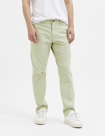 Pantaloni Selected, verde deschis, W32/L32