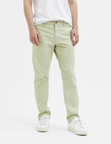 Pantaloni Selected, verde deschis Verde