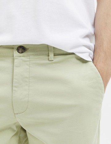 Pantaloni Selected, verde deschis