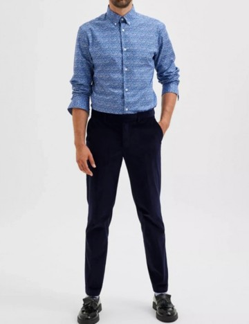 Pantaloni Selected, bleumarin