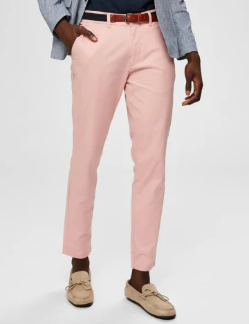 Pantaloni Selected, roz Roz