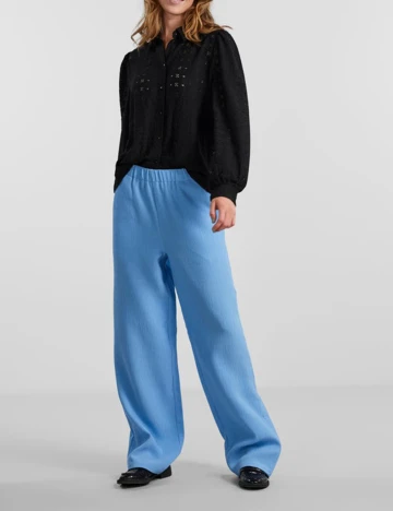 Pantaloni Pieces, albastru Albastru