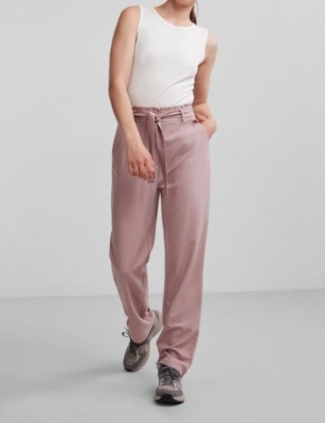 Pantaloni Pieces, roz pudra, L