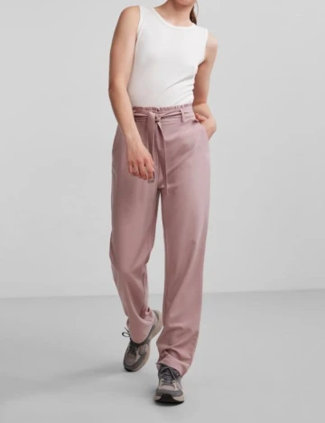 Pantaloni Pieces, roz pudra Roz