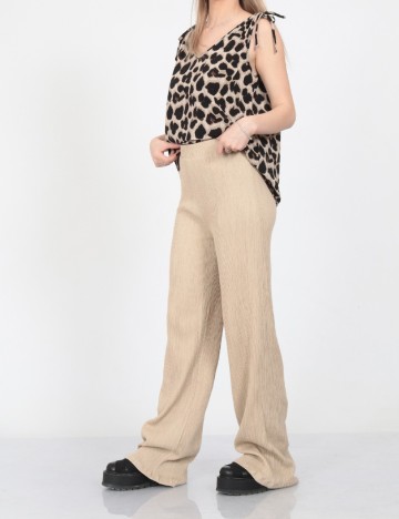 Pantaloni Pieces, crem