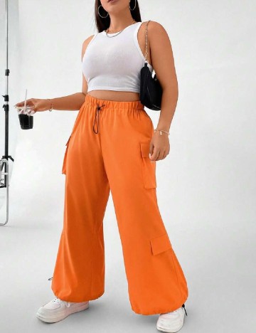 Pantaloni SHEIN CURVE, portocaliu