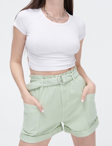 Pantaloni Scurti CROPP, verde, 32