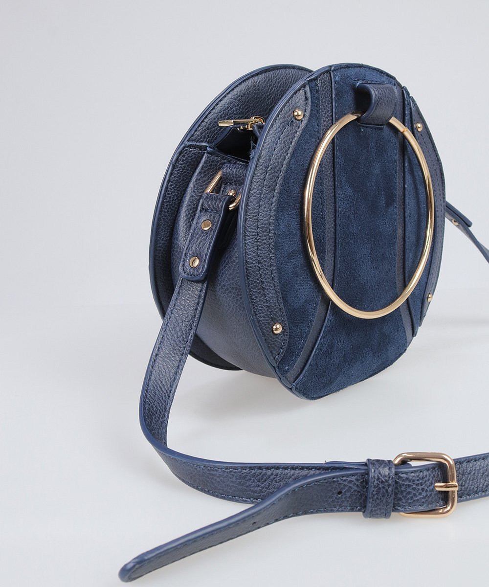 Geanta Naf Naf cu capse, albastru - ng273384 | outletmag.ro