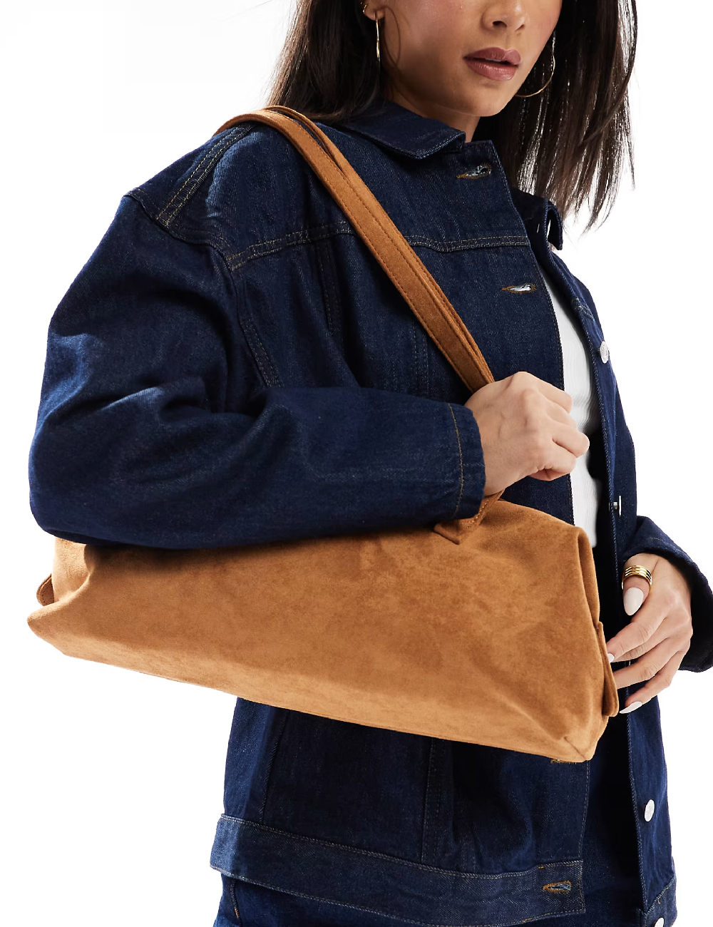 Geanta casual PASQ cu fermoar, maro - sa576943 | outletmag.ro